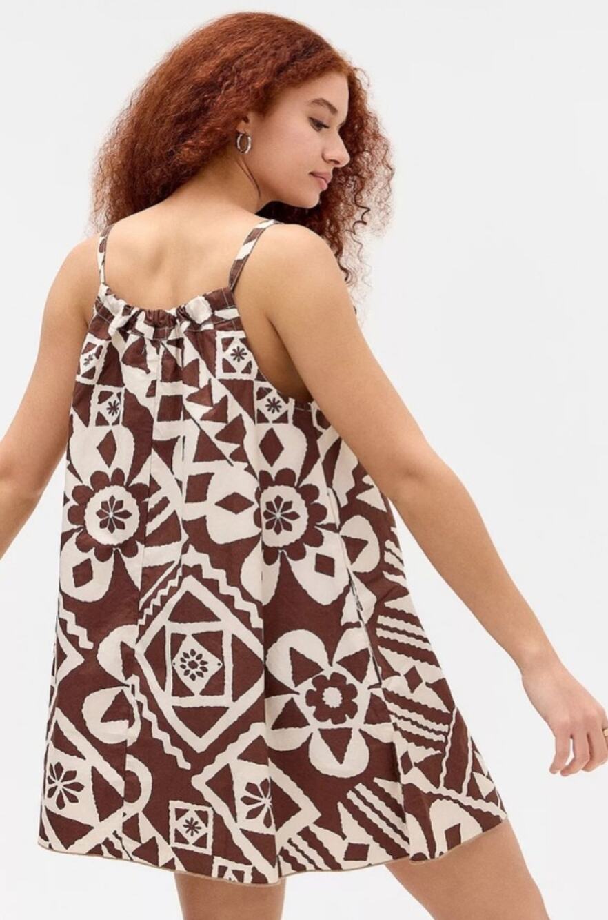 NWT Urban Outfitters BDG Eva Tie-Front Ruched Strap Trapeze Mini Dress Size: XS